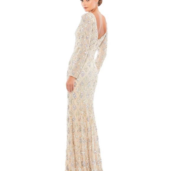 (56) ❤️ BNWT MAC DUGGAL GEOMETRIC EMBELLISHED EVENING GOWN STYLE 5021 - Picture 3 of 7